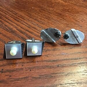 Vintage Cuff Link Lot Sterling Silver